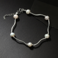 wholesale S925 Silver Pearl Curved Tube Bracelet Wave Small and Exquisite Luxury for Best Friend Women's Jewelry S6416-0-2