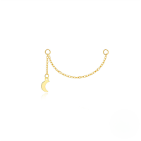wholesale S925 Sterling Silver Long Chain Earrings With Star-shaped Zircon Accents-Single gold #4&gt;925 silver