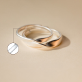 wholesale S925 Silver Couple Rings Men Women Korean Style Minimalist Matte Polished Knot Matching Band Rings J3397-0-3