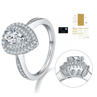 wholesale 925 Sterling Silver Plated with 18K Gold Moissanite Engagement Ring, Does Not Fade, Luxurious and Opulent 1-Carat D Color Moissanite Full Diamond Ring-1 Carat Luxury Moissanite Ring  US Size 8