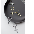 wholesale S925 silver cross earrings for women, minimalist ins style, radiant star geometric hollow ear clasp G3153-0-3