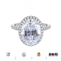 wholesale S925 Sterling Silver 45ct Moissanite 8*12mm Pigeon Egg Cut Ring with Light Luxury High-End Feel-White 4.5 carat moissanite ring  US size 8