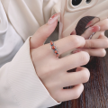 wholesale S925 sterling silver retro trendy southern red agate open ring, court-style design index finger ring-0-0