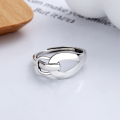 wholesale S925 Sterling Silver Korean Version Ins Minimalist Geometric Clasp Design Fashion Niche Open Adjustable Ring-0-1