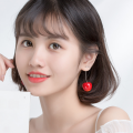 wholesale S925 Sterling Silver Women's Forest Style Fashion Cherry Earrings, Elegant and Lady-like Long Drop Ins Korean Version Earrings G4325-0-3