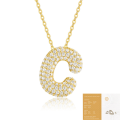 wholesale 925 Silver Plated with 18K Gold, Cross-Border Europe and America New Letter Pendant Necklace, Fashion-Forward Versatile Moissanite Chain-0-33