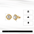 wholesale S925 Sterling Silver Fashion Cultured Freshwater Pearl 14K Gold Small Stud Earrings Factory Direct-0-1