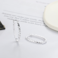wholesale S925 Silver Fashion OL Korean Japanese Diamond Cut Ellipse Large Hoop Minimalist Style Earrings Ear Clips-0-1