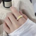 wholesale S925 Sterling Silver Fashion Korean Style Irregular Concave Lava Texture Heart Unique Design Open Adjustable Ring-0-0
