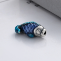 wholesale S925 Sterling Silver Vintage Creative Resin Enamel "As a Fish Takes to Water" Koi Fish Horizontal Hole DIY Pendant Accessory-0-2