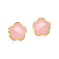 wholesale 925 Sterling Silver Inlaid Pink Crystal Japanese Style Pink Flower Stud Earrings Exquisite Sweet Earring Manufacturer Wholesale-0-0
