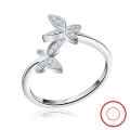 wholesale S925 Sterling Silver Ring, White Gold Butterfly Jewelry, Adjustable Ring, Factory Direct Wholesale-0-0