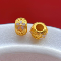 wholesale Metal: S925 ancient method silver gold-plated pure silver jewelry components, such as Ruyi, lotus, butterfly, small flower running rings, spacer beads, spacers, barrel beads for DIY-0-7