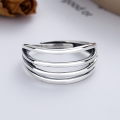wholesale S925 Sterling Silver Korean Style Ins Minimalist Multi-Layer Hollow Open Adjustable Ring Unisex-0-1
