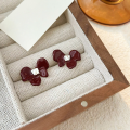 wholesale S925 Sterling Silver Drip Process Bow Ear Studs for Women, Small Fashion Exquisite Earrings-0-1