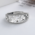 wholesale S925 Sterling Silver Retro Thai Silver Ethnic Style Totem Cloud Pattern Creative and Versatile Open Adjustable Ring for Women-0-1