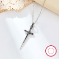 wholesale Metal Material: 925 Sterling Silver Cross Sword Retro Punk Necklace, Unisex Trendy Ins Style-0-1