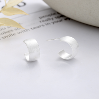 wholesale S925 Sterling Silver Minimalist Arc-shaped Brushed Stud Earrings, Niche and Versatile INS Style-288HR/approximately 4.1g/pair 925 silver