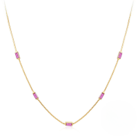 wholesale 925 Sterling Silver Exquisite Simple Fine Chain Colored Zircon Collarbone Necklace, Korean Style Internet Famous Ins Trendy Accessory-Gold-Rose Red Diamond 925 Silver