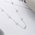 wholesale S925 Sterling Silver Creative Splicing Polished Waterdrop Spaced Necklace, Korean Style Ins Trendy Delicate Collarbone Chain-0-2