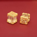 wholesale Gold-plated S925 Sterling Silver Inlaid Natural White Crystal Cube Spacer Beads Six-Character Mantra Five Lines Scripture Matching Beads DIY Accessories-0-5