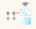 wholesale 10K Gold Korean Fashion Sweet Moissanite Earrings for Women, Elegant and Trendy Ear Drops-0-5