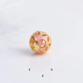 wholesale Golden ancient method Lu Lu Tong Vietnamese sand gold handmade DIY pendant bead spacer bead barrel bead enamel scattered bead accessories pink-0-6