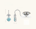 wholesale S925 Sterling Silver Fashionable and Elegant Mermaid Princess Blue Tear Moissanite Ear Hooks with Unique Design Earrings-0-5