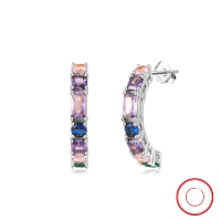 wholesale S925 Sterling Silver Jewelry Cross-border Diamond-studded Colored Zircon Earrings Ear Clips Earrings for Women-Electroplated 14K gold 2.72g>925 silver