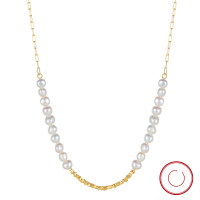 wholesale S925 Sterling Silver, Cultured Freshwater Pearl, 14K Gold Pendant Necklace Factory Direct-14K gold + natural freshwater pearl, approximately 4.89g 925 silver