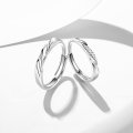 wholesale S925 Sterling Silver Love Frequency Couple Rings, Möbius Strip Light Luxury High-end Commemorative Gift for Girlfriend-0-2