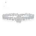 wholesale S925 Silver New Full Diamond-Inlaid Camellia Bracelet, Fashionable and Trendy, Social Media Influencer Style, Popular on TikTok-0-0