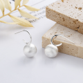 wholesale S925 Sterling Silver Frosted Matte Brushed Finish Round Ball Ear Studs Minimalist Elegant Luxury Style Women's Earrings-0-1