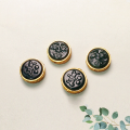 wholesale S925 Gold-Plated Tibetan Black Agate Hand Plate Accessories Zhaji Green Tara Bracelet Necklace DIY Handmade Spacer Beads-0-11