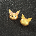 wholesale Metal S925 Gold Plated Ancient Gold Small Goldfish Labubu Through-Hole Spacer Beads Handmade Beading Bracelet DIY Jewelry Accessories-0-12