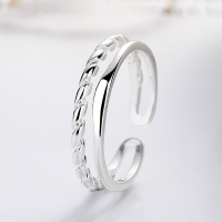 wholesale S925 Sterling Silver Hollow Twist Ring, Niche Luxury Adjustable Open Band Index Finger Ring with a Premium Feel-YQJ1415: Approximately 1.8g  Adjustable opening