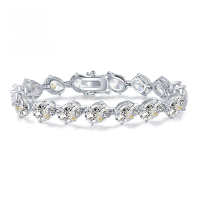 wholesale S925 Sterling Silver Europe and America New Style Full Diamond 7*9 Oval-Cut Bracelet Fashionable and Unique Ins Style-B080 Pigeon Egg Bracelet 16cm