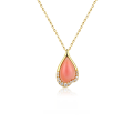 wholesale 925 Sterling Silver with Queen Shell Pink Shell Pendant Necklace for Women-0-0
