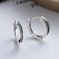wholesale S925 Sterling Silver European and American Minimalist Hollow-out Hoop Earrings, Simple and Versatile Circle Earrings for Women-0-0