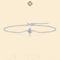 wholesale Metal material minimalist niche design moissanite bracelet for women, lightweight luxury high-end European and American Amazon bestseller couple bracelet-Moissanite 50 points