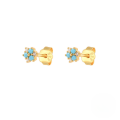 wholesale S925 Sterling Silver Geometric Floral Stud Earrings with Crystal Accents, Trendy and Versatile-0-7
