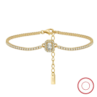 wholesale S925 Sterling Silver Adjustable Cross Chain with 4A Zirconia Inlaid Jewelry Factory Direct-Platinum 925 Silver