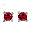 wholesale S925 Sterling Silver New 1ct Pigeon Blood Red Ear Studs High Carbon Diamond-0-0