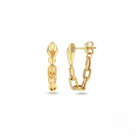 wholesale S925 Sterling Silver Creative Cobra Chain Earrings With Star Moon And Zircon Inlay-Gold#8&gt;925 silver