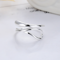wholesale S925 Silver Cloud Tide Pavilion Fashion Minimalist Cross-Border European and American Irregular Personality Internet-Famous Style Creative Design Open Ring-0-1