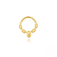 wholesale S925 Sterling Silver Double Row Zircon Ear Cartilage Claw Clip Love Piercing Stud Hoop-Single gold #2