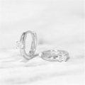 wholesale S925 Sterling Silver Minimalist Diamond Accent Versatile Ear Cuff Hoop, Trendy INS Simple Luxury Circle Ear Jewelry-0-4