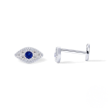 wholesale S925 Sterling Silver Rhinestone Evil Eye Flat Threaded Cartilage Ear Stud, Small Snake Smiley Ear Crawler-0-22