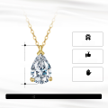 wholesale S925 Sterling Silver 4A Zircon Inlaid Drop Pendant Necklace for Women, Cross-Border Style-0-1
