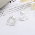 wholesale S925 Sterling Silver European and American Minimalist Geometric Hollow-Out Matte Textured Versatile Stud Earrings for Women-0-1